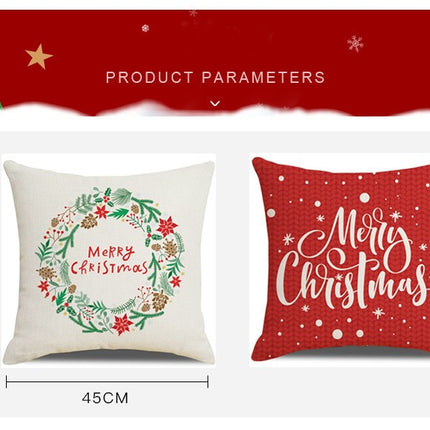 Merry Christmas Pillow Cover Christmas Snowflake Throw Pillow Case Square Decorative Cushion Cover for Sofa