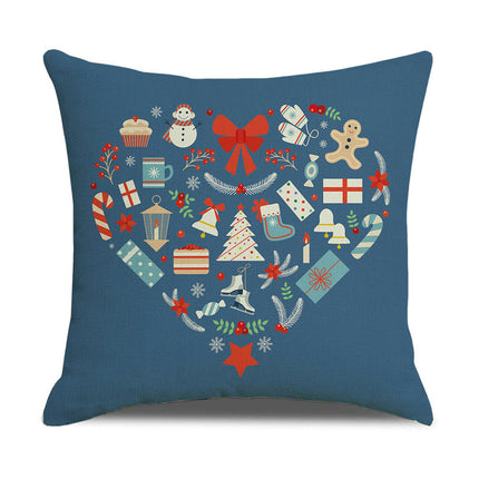 Merry Christmas Pillow Cover Christmas Snowflake Throw Pillow Case Square Decorative Cushion Cover for Sofa