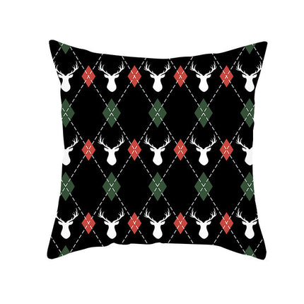 Merry Christmas Pillow Cover Christmas Plaid Throw Pillow Case Decorative Cushion Cover for Home