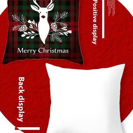 Merry Christmas Pillow Cover Christmas Plaid Throw Pillow Case Decorative Cushion Cover for Home