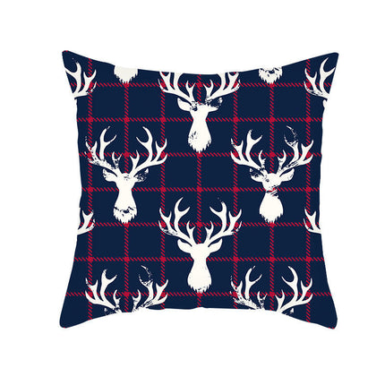 Merry Christmas Pillow Cover Christmas Plaid Throw Pillow Case Decorative Cushion Cover for Home