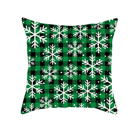 Merry Christmas Pillow Cover Christmas Plaid Throw Pillow Case Decorative Cushion Cover for Home