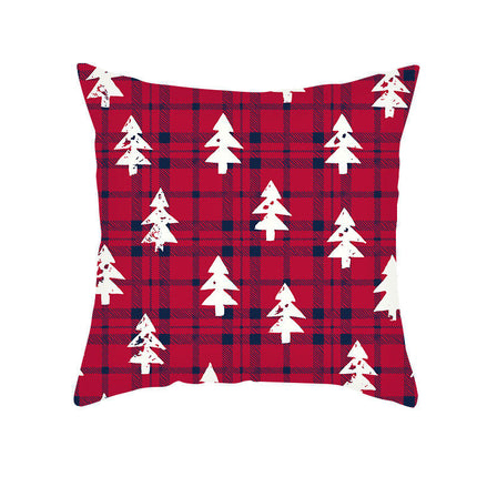 Merry Christmas Pillow Cover Christmas Plaid Throw Pillow Case Decorative Cushion Cover for Home