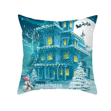 Snowman Throw Pillow Case Merry Christmas Pillow Cover Decorative Cushion Cover for Home Sofa