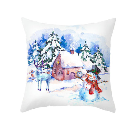 Snowman Throw Pillow Case Merry Christmas Pillow Cover Decorative Cushion Cover for Home Sofa