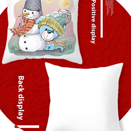 Snowman Throw Pillow Case Merry Christmas Pillow Cover Decorative Cushion Cover for Home Sofa