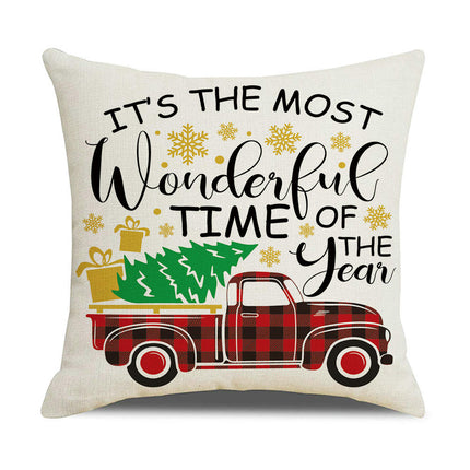 Christmas Decorations Pillow Covers Snowman Farmhouse Throw Pillow Covers Home Decor Pillow Cushion Cases-A