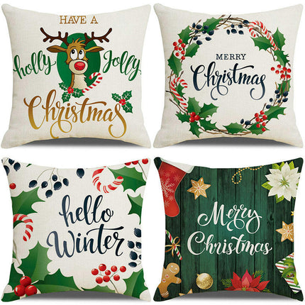 Christmas Pillow Covers Christmas Cushion Covers Throw Pillow Covers Soft Pillow Cases for Outdoor Home Sofa