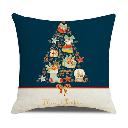 Christmas Throw Pillow Covers Farmhouse Christmas Decorations Tree Throw Cushion Case for Home Sofa