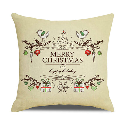 Christmas Pillow Covers Xmas Decorations Holiday Farmhouse Winter Throw Pillow Cushion Case for Sofa Couch-A