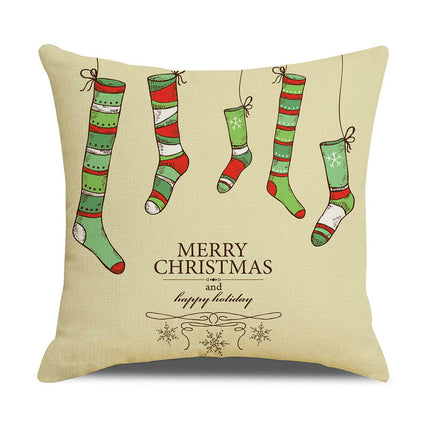 Christmas Pillow Covers Xmas Decorations Holiday Farmhouse Winter Throw Pillow Cushion Case for Sofa Couch-A