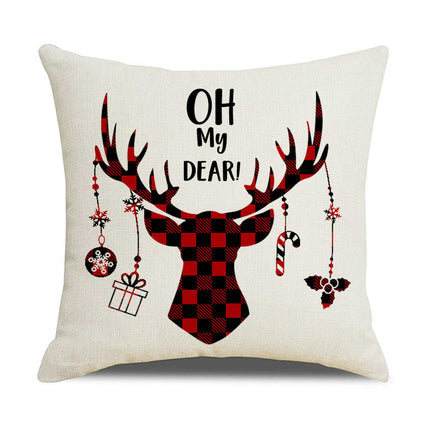 Christmas Throw Pillow Covers Xmas Decorations Holiday Farmhouse Winter Cushion Case for Sofa Couch