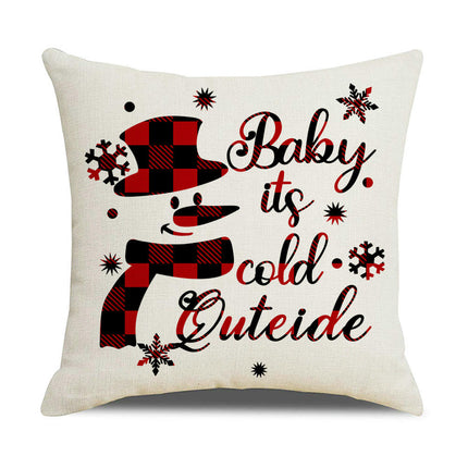 Christmas Throw Pillow Covers Xmas Decorations Holiday Farmhouse Winter Cushion Case for Sofa Couch