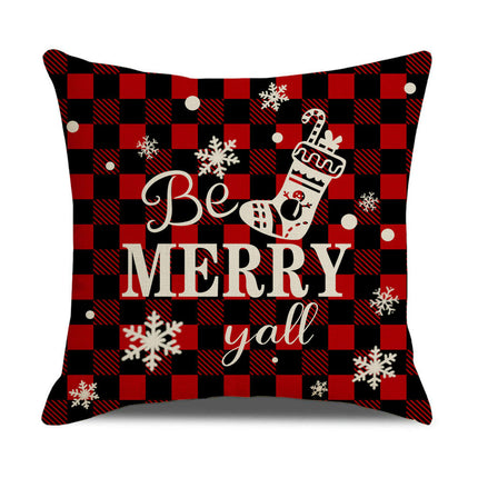 Christmas Throw Pillow Covers Xmas Decorations Holiday Farmhouse Winter Cushion Case for Sofa Couch