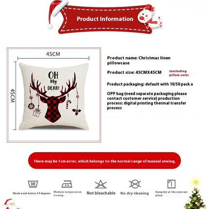 Christmas Throw Pillow Covers Xmas Decorations Holiday Farmhouse Winter Cushion Case for Sofa Couch