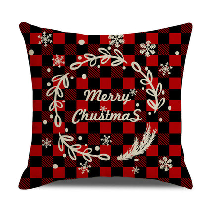 Christmas Throw Pillow Covers Elk Snowflakes Christmas Cushion Cover Decor Pillow Cases for Sofa