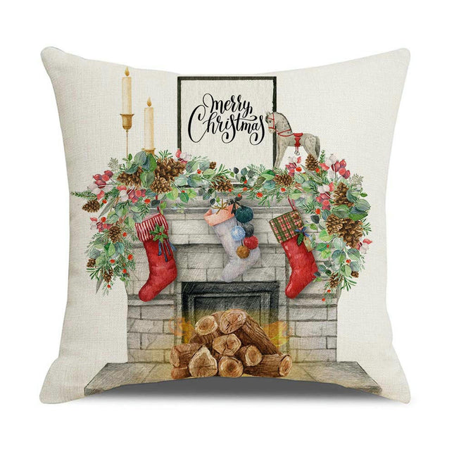 Christmas Decorative Throw Pillow Covers Square Cushion Covers Truck Outdoor Sofa Home Pillow Cases