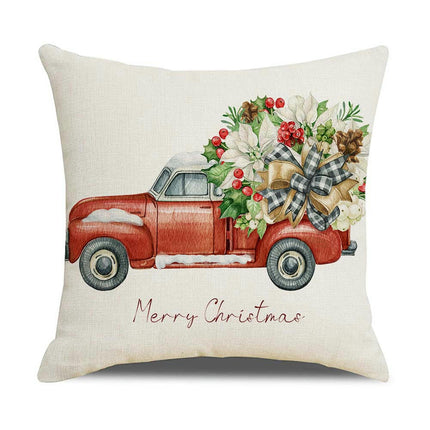 Christmas Decorative Throw Pillow Covers Square Cushion Covers Truck Outdoor Sofa Home Pillow Cases