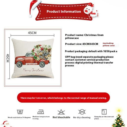 Christmas Decorative Throw Pillow Covers Square Cushion Covers Truck Outdoor Sofa Home Pillow Cases