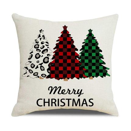 Christmas Throw Pillow Covers Elk Snowflakes Christmas Cushion Cover Decor Pillow Cases for Sofa-B