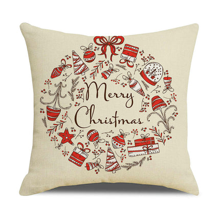 Christmas Decorative Throw Pillow Covers Square Christmas hat Cushion Covers Sofa Home Pillow Cases