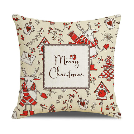 Christmas Decorative Throw Pillow Covers Square Christmas hat Cushion Covers Sofa Home Pillow Cases