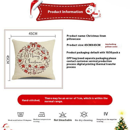 Christmas Decorative Throw Pillow Covers Square Christmas hat Cushion Covers Sofa Home Pillow Cases