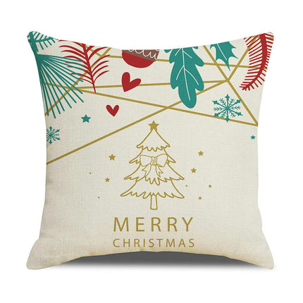 Throw Pillow Covers Merry Christmas Pillow Case Farmhouse Pillow Case Cushion Cover for Bed Sofa