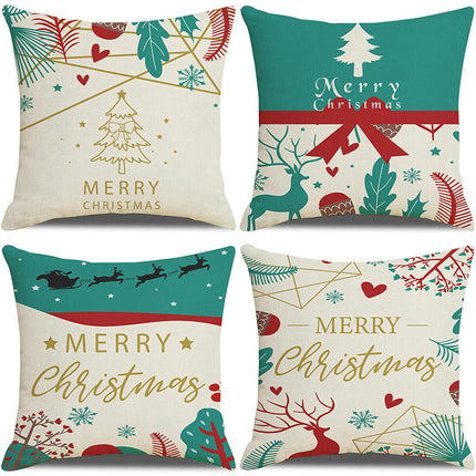 Throw Pillow Covers Merry Christmas Pillow Case Farmhouse Pillow Case Cushion Cover for Bed Sofa