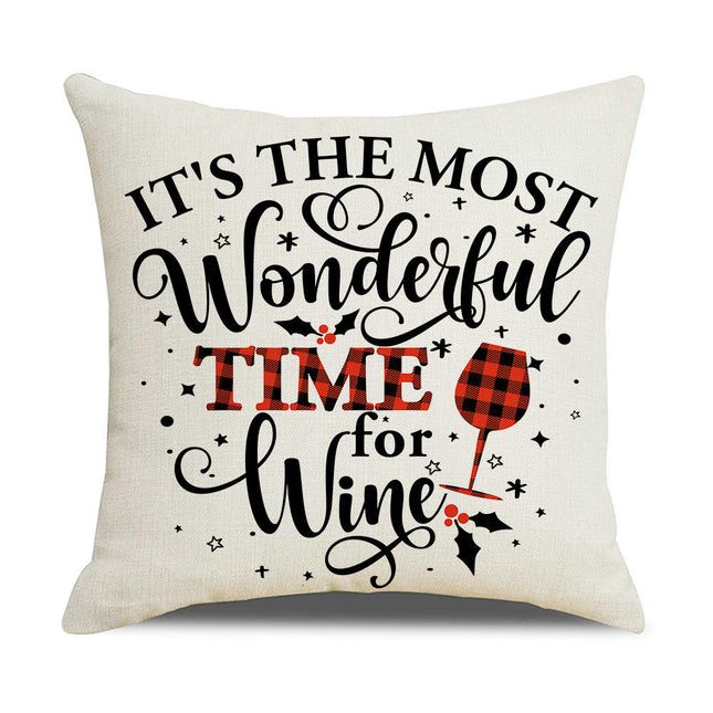 Throw Pillow Covers Merry Christmas Pillow Case Farmhouse Pillow Case Cushion Cover for Bed Sofa-A