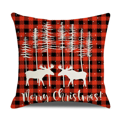 Throw Pillow Covers Merry Christmas Pillow Case Farmhouse Pillow Case Cushion Cover for Bed Sofa-A