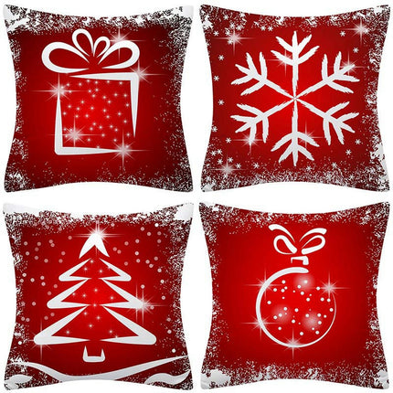 Christmas Pillow Covers Snowflake Merry Christmas Throw Pillow Cases Decorative Cushion Covers for Home-A