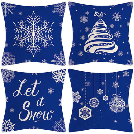 Christmas Pillow Covers Snowflake Merry Christmas Throw Pillow Cases Decorative Cushion Covers for Home