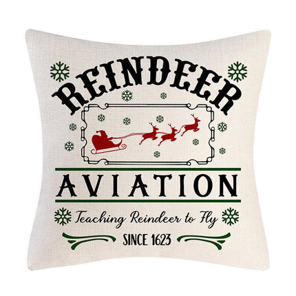 Throw Pillow Cover Christmas Letters Square Cushion Cover Pillowcase for Home Decorative Cushion Covers