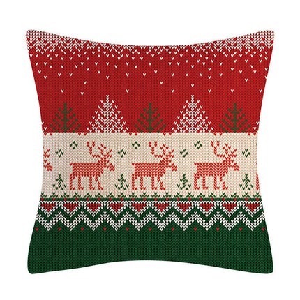 Christmas Decorations Pillow Covers Snowflakes Elk Throw Pillow Case Cushion Cover Decorations for Sofa