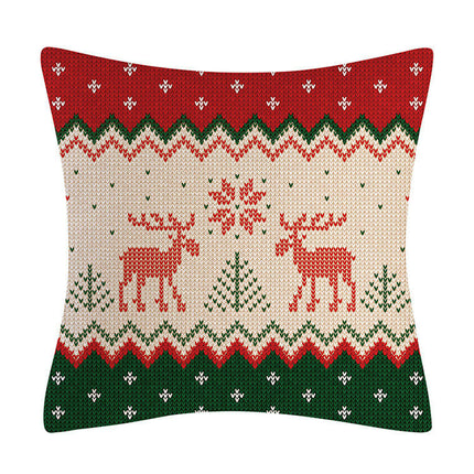 Christmas Decorations Pillow Covers Snowflakes Elk Throw Pillow Case Cushion Cover Decorations for Sofa