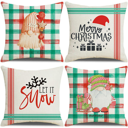 Christmas Gnomes Throw Pillow Covers Christmas Decorations Cushion Cover for Home Pillowcase