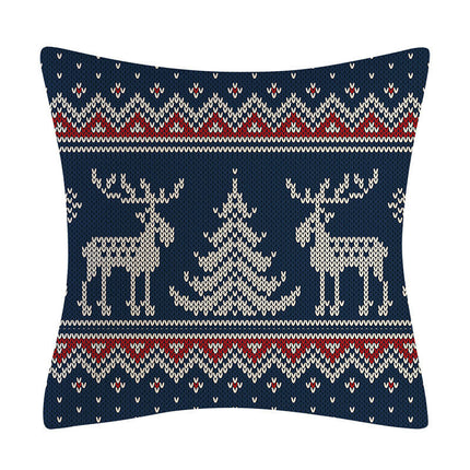 Christmas Decorations Pillow Covers Snowflakes Elk Throw Pillow Case Cushion Cover Decorations for Sofa-A