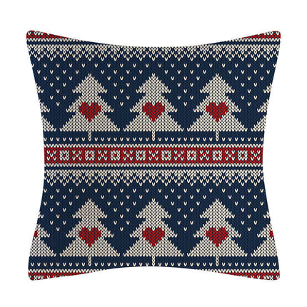 Christmas Decorations Pillow Covers Snowflakes Elk Throw Pillow Case Cushion Cover Decorations for Sofa-A