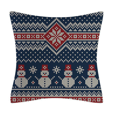 Christmas Decorations Pillow Covers Snowflakes Elk Throw Pillow Case Cushion Cover Decorations for Sofa-A