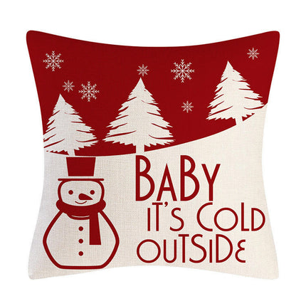 Christmas Throw Pillow Covers Snowflake Christmas Decorations Merry Throw Cushion Case for Home