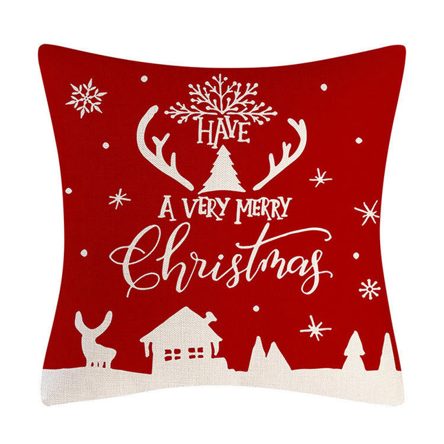 Throw Pillow Cover Merry Christmas Letters Cushion Cover Pillowcase for Home Decorative Cushion Covers-A