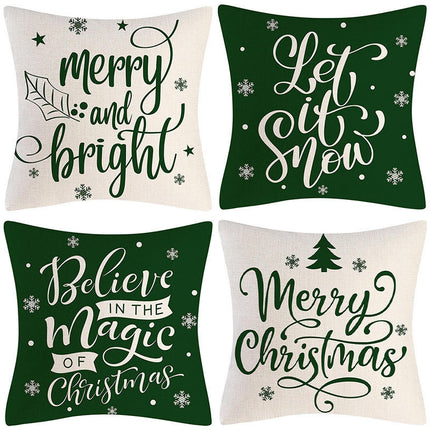 Merry Christmas Pillow Cases Home Snowflake Throw Pillow Covers Outdoor Couch Sofa Cushion Covers