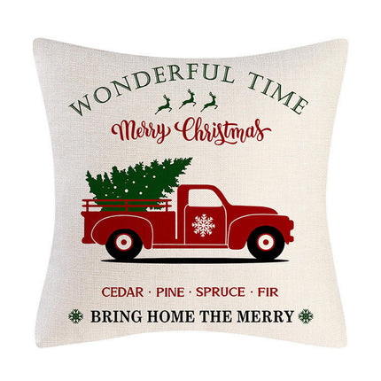 Throw Pillow Cover Merry Christmas Letters Cushion Cover Pillowcase for Home Decorative Cushion Covers-B