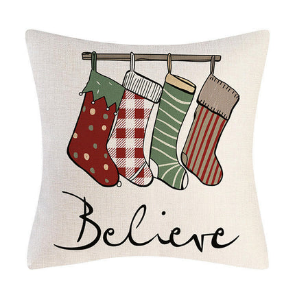 Christmas Pillow Cover Home Sofa Cushion Cover Living Room Holiday Decoration Soft Throw Pillow Covers