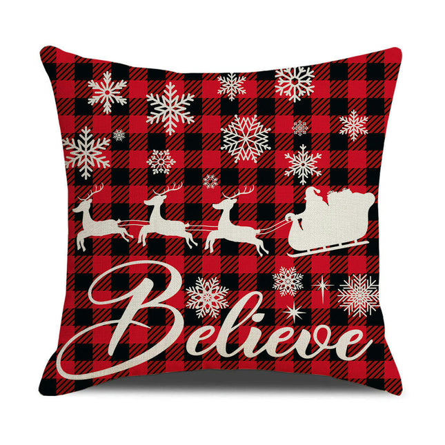 Christmas Pillow Covers Red Cushion Covers Xmas Holiday Throw Pillow Covers Home Outdoor Sofa Pillow Cases