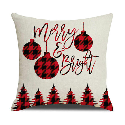 Christmas Pillow Covers Red Cushion Covers Xmas Holiday Throw Pillow Covers Home Outdoor Sofa Pillow Cases