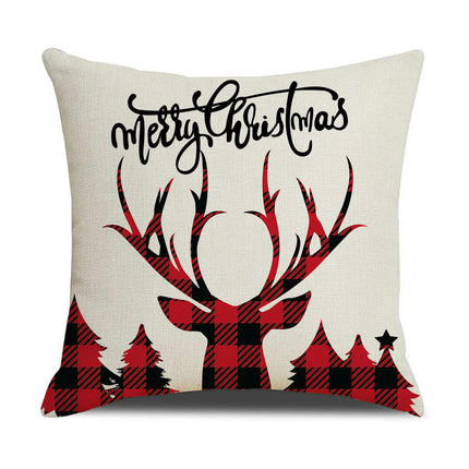 Christmas Pillow Covers Red Cushion Covers Xmas Holiday Throw Pillow Covers Home Outdoor Sofa Pillow Cases