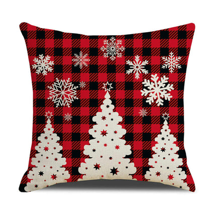 Christmas Pillow Covers Red Cushion Covers Xmas Holiday Throw Pillow Covers Home Outdoor Sofa Pillow Cases-A