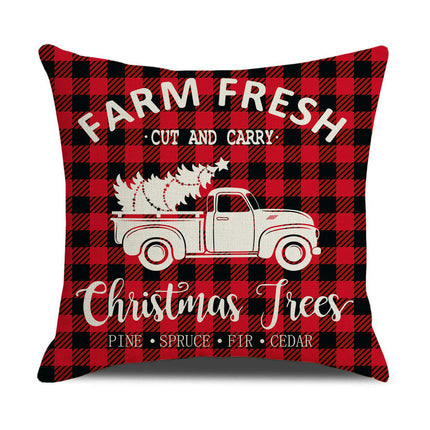 Christmas Pillow Covers Red Cushion Covers Xmas Holiday Throw Pillow Covers Home Outdoor Sofa Pillow Cases-A